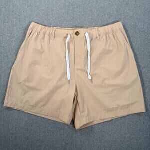 Simply Southern Elastic Waist Shorts Men's XL Lightweight Khaki 6.5" Inseam
